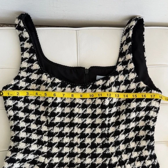 ANTONIO MELANI MACY DRESS WOOL BLEND SHEATH SLEEVELESS HOUNDSTOOTH SIZE 8 US - Picture 5 of 11